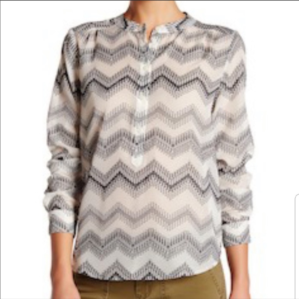 J.Crew Zip Zap Clip Dot Popover Sheer Blouse